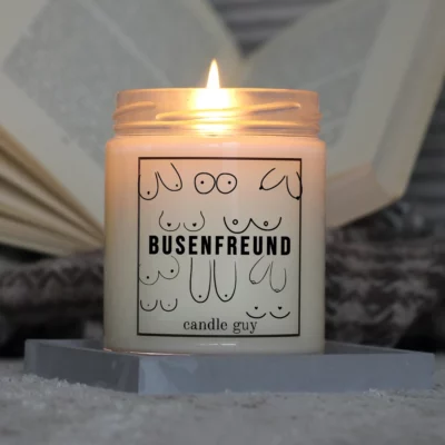 Brennende Spruch Kerze Busenfreund