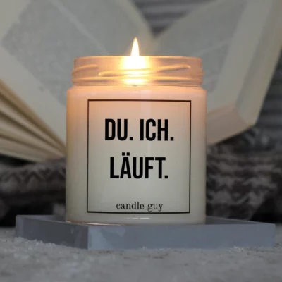 Brennende Spruch Kerze Du. Ich. Läuft.