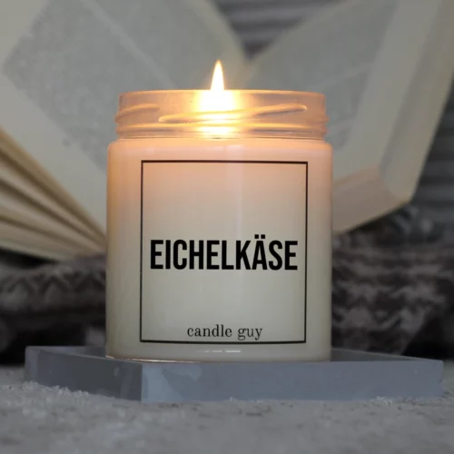 Brennende Spruch Kerze Eichelkäse