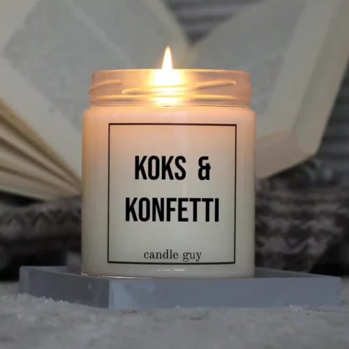 Brennende Spruch Kerze Koks & Konfetti
