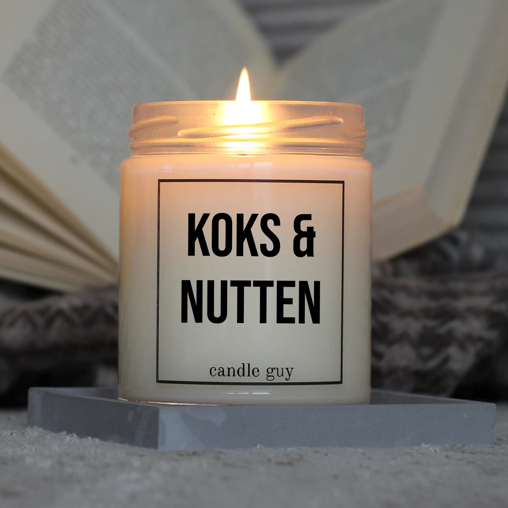 Brennende Spruch Kerze Koks & Nutten
