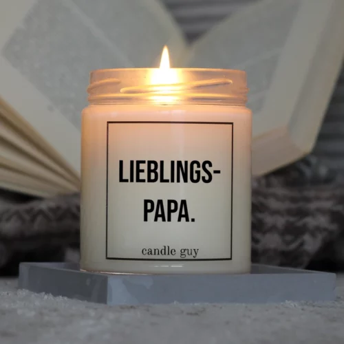 Brennende Spruch Kerze Lieblingspapa.