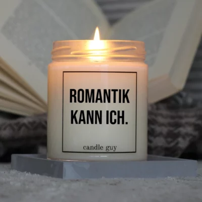 Brennende Spruch Kerze Romantik kann ich.