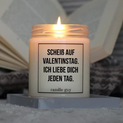 Brennende Spruch Kerze Scheiß auf Valentinstag.