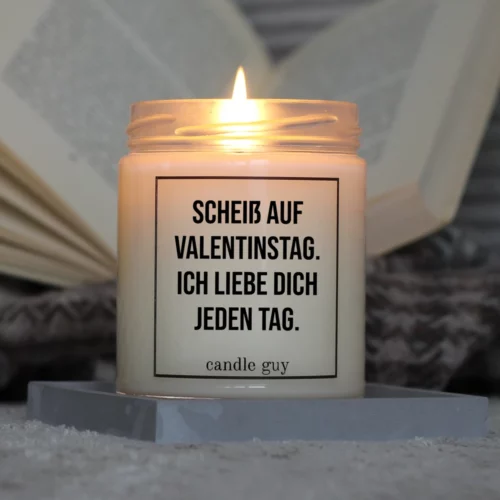 Brennende Spruch Kerze Scheiß auf Valentinstag.