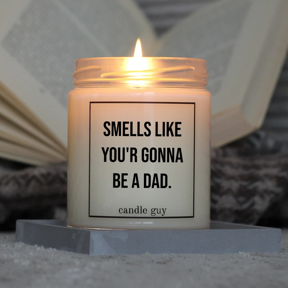 Alternative view of Kerze mit Spruch | Smells like you'r gonna be a dad. | Farbe Weiß