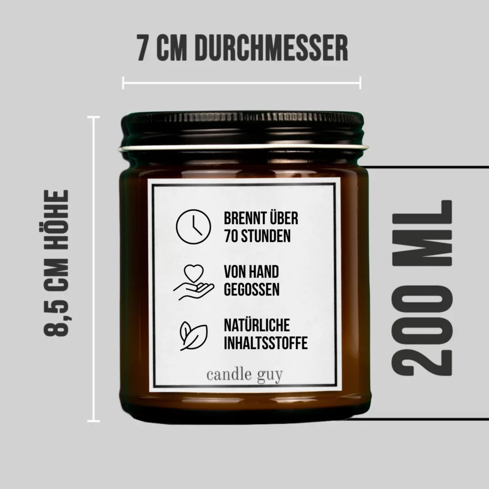 Produktinfos zur candle guy Duftkerze mit Spruch in braun