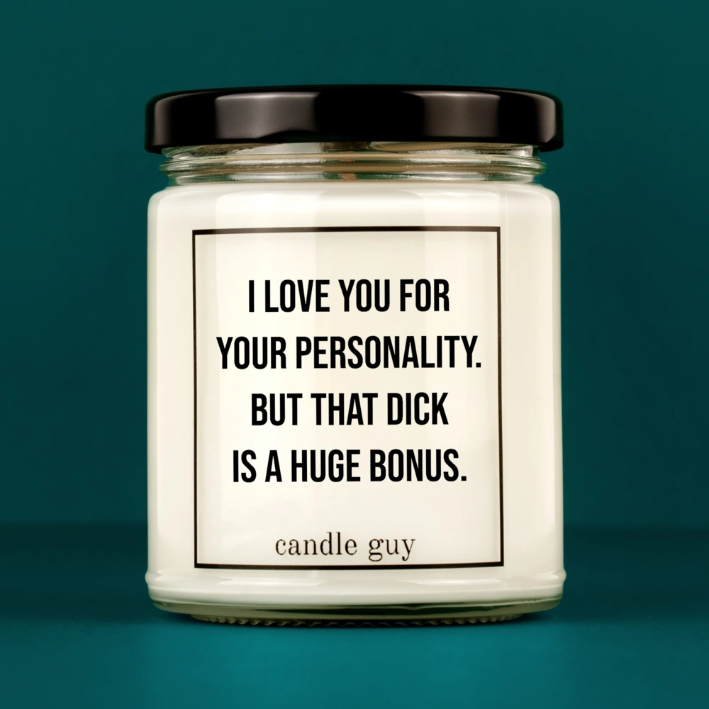 Titelbild Spruch Kerze I love you for your personality.