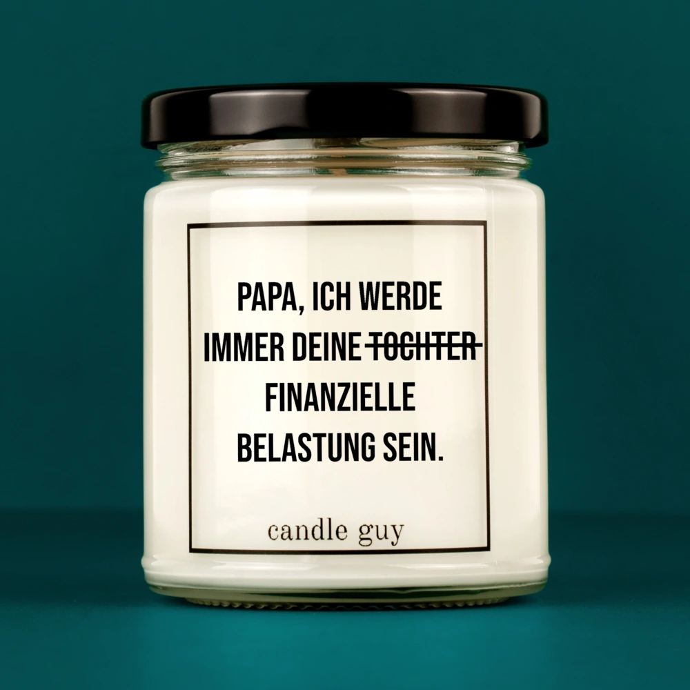 Titelbild Spruch Kerze Papa ich werde immer deine Tochter sein.
