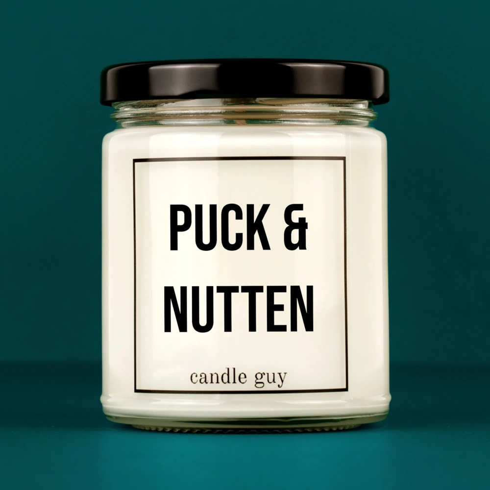 Kerze mit Spruch | Puck & Nutten | Farbe Weiß