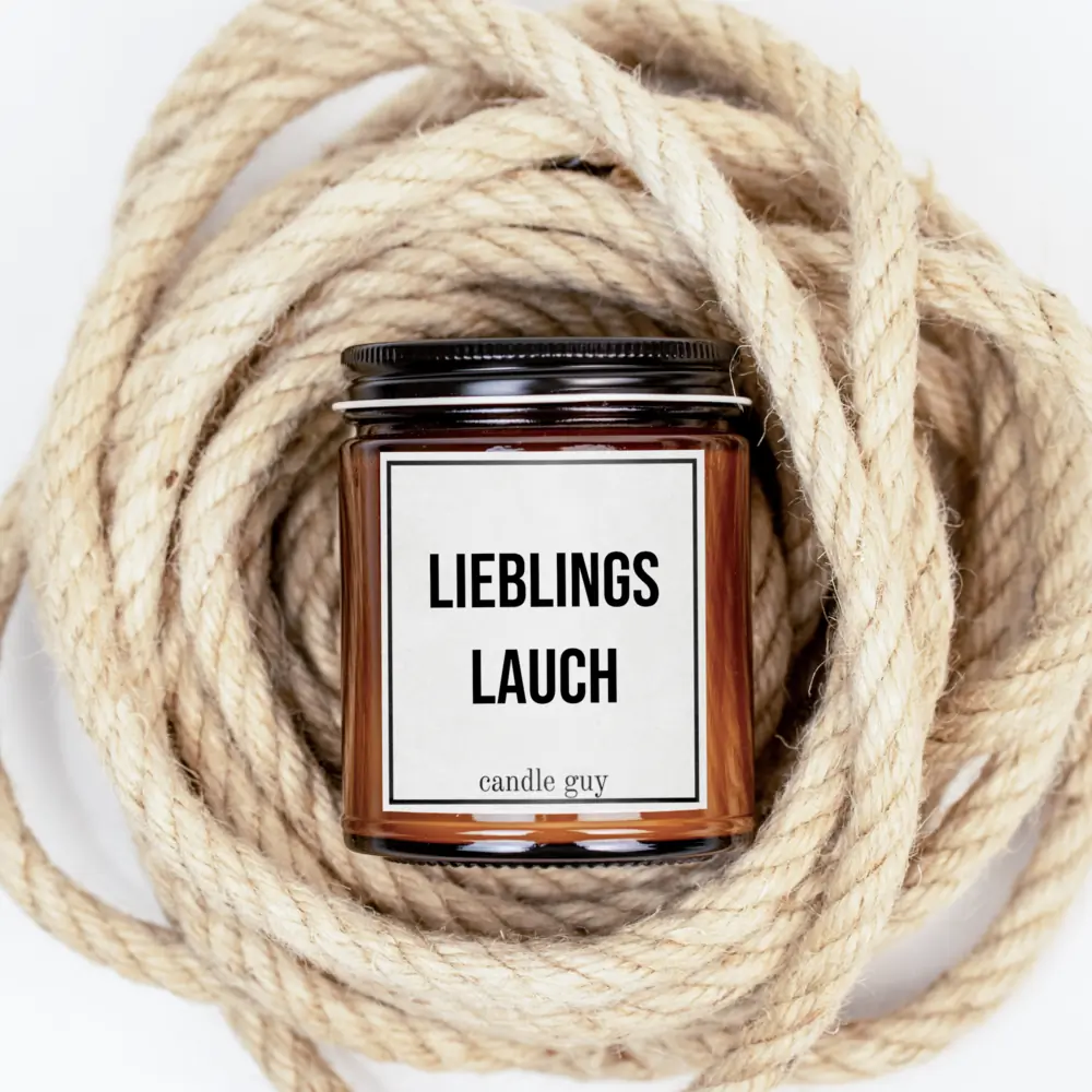 Kerze mit Spruch | Lieblingslauch | Farbe Braun – Bild 3