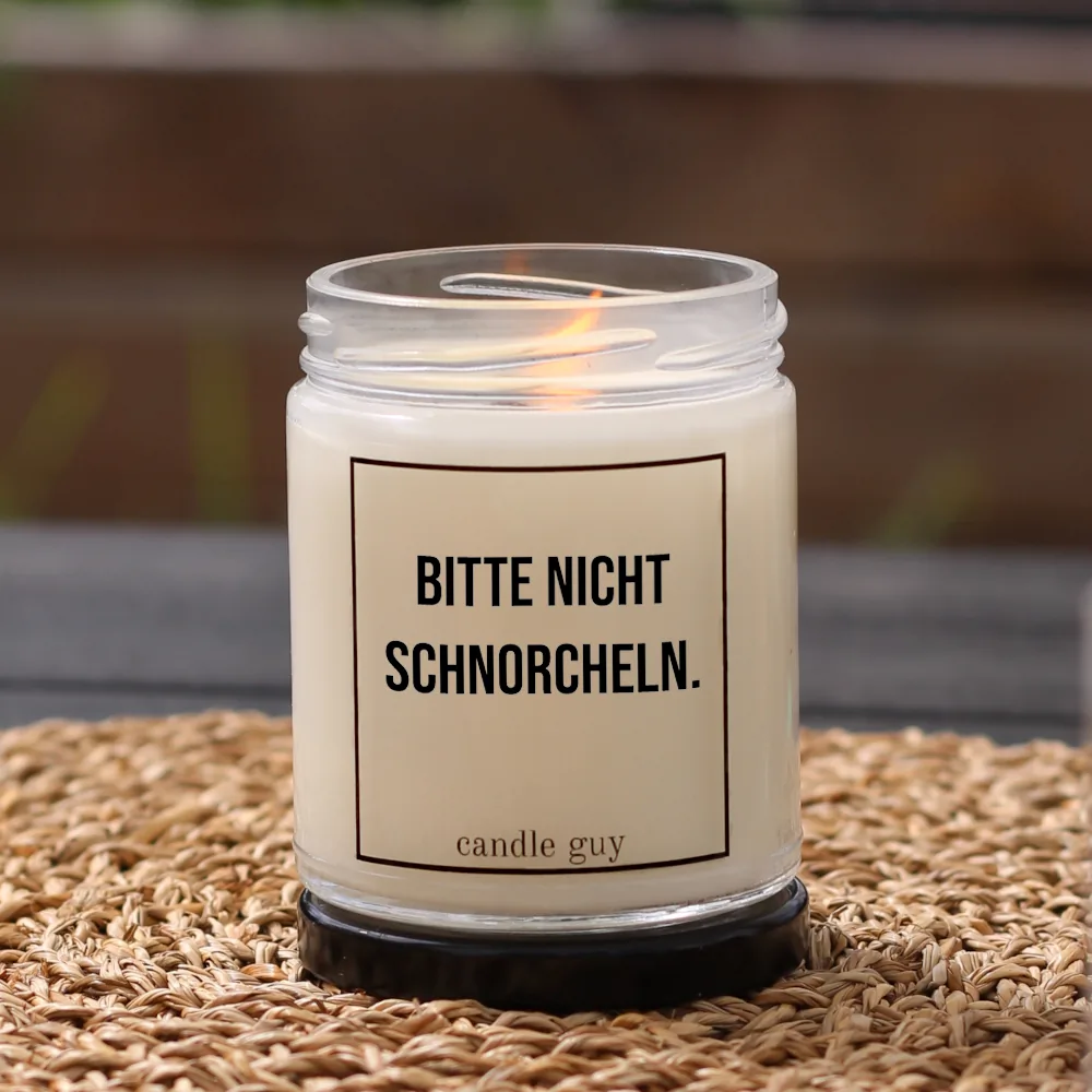 Brennende Citronella Kerze Bitte nicht schnorcheln.