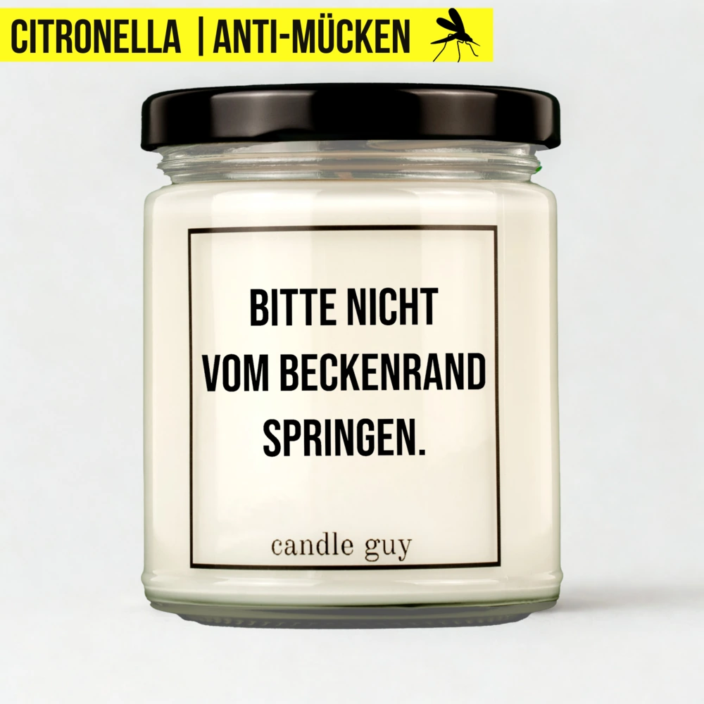 Titelbild Citronella Kerze Bitte nicht vom Beckenrand springen.