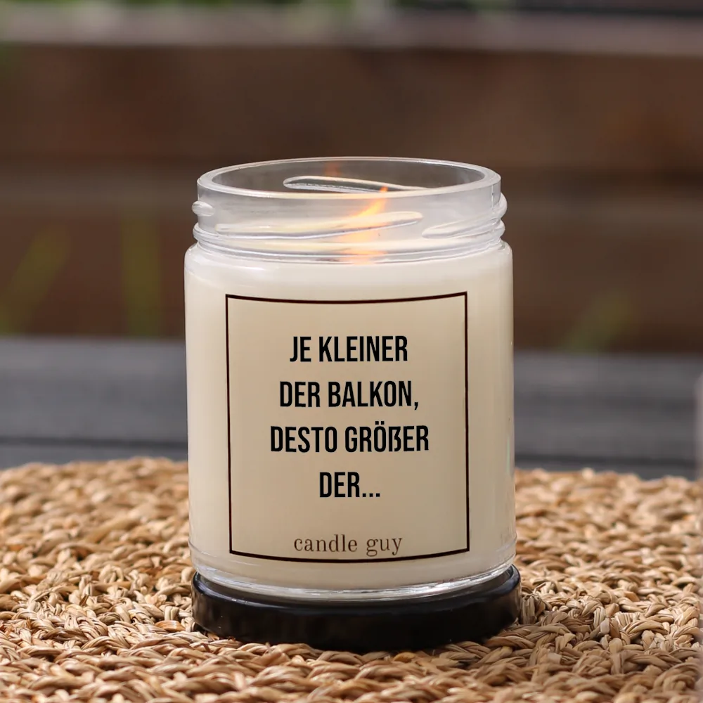 Brennende Citronella Kerze Je kleiner der Balkon