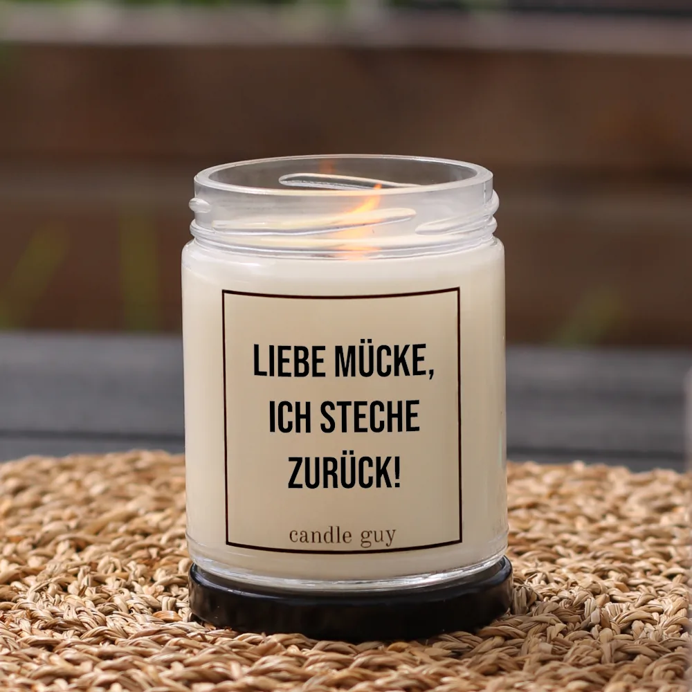 Brennende Citronella Kerze Liebe Mücke, ich steche zurück!