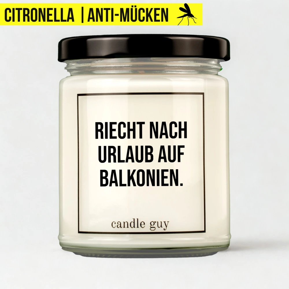 Titelbild Citronella Kerze Riecht nach Urlaub auf Balkonien.
