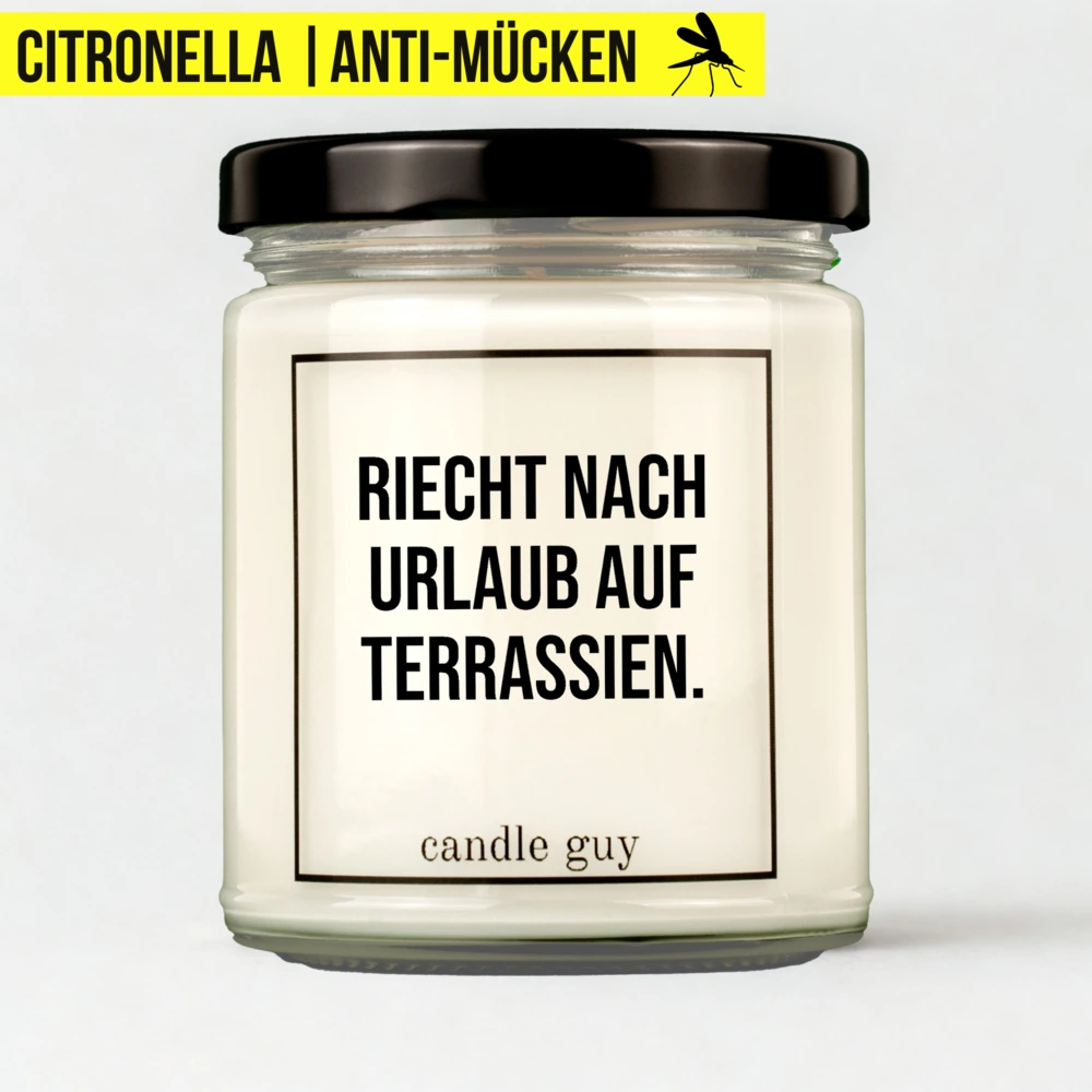 Titelbild Citronella Kerze Riecht nach Urlaub auf Terrassien.