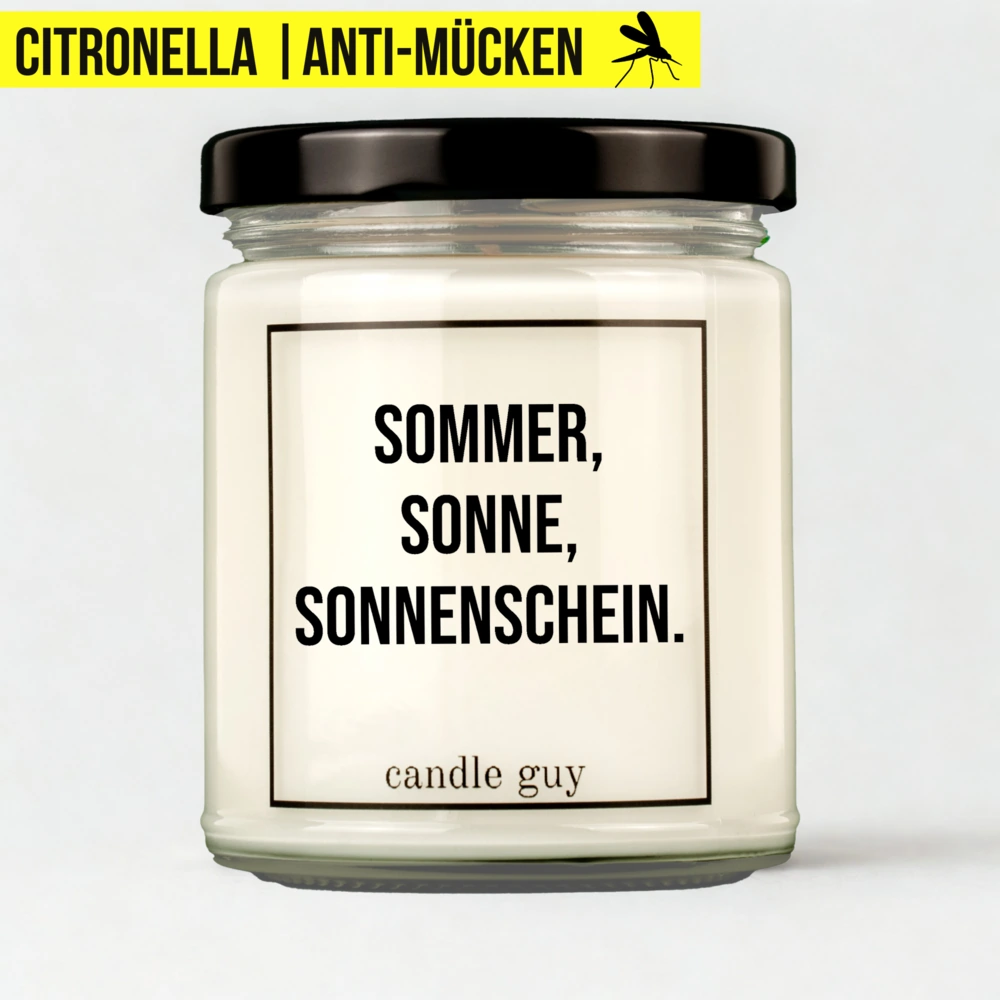 Titelbild Citronella Kerze Sommer, Sonne, Sonnenschein.
