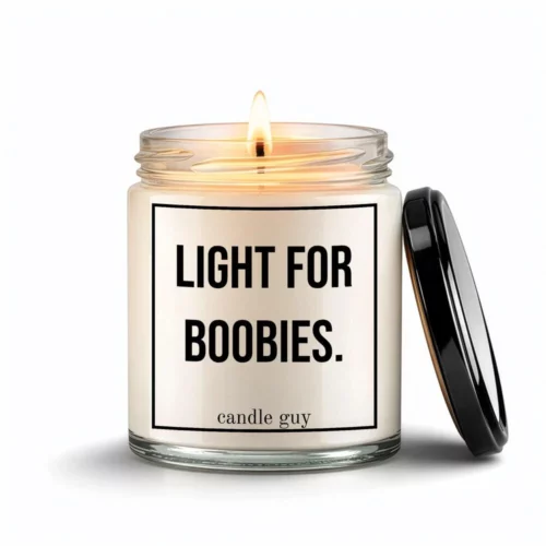 Freisteller Spruch Kerze Light for boobies. Freisteller Spruch Kerze Light for boobies.