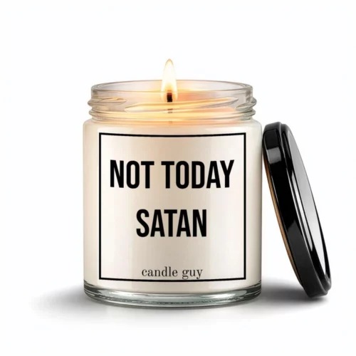 candle guy Spruch Kerze: Not today Satan