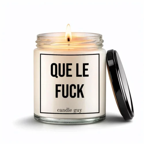 Freisteller Spruch Kerze Que le fuck