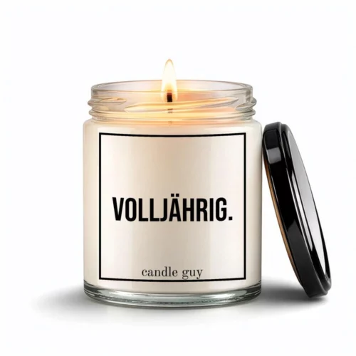candle guy Spruch Kerze: Volljährig.
