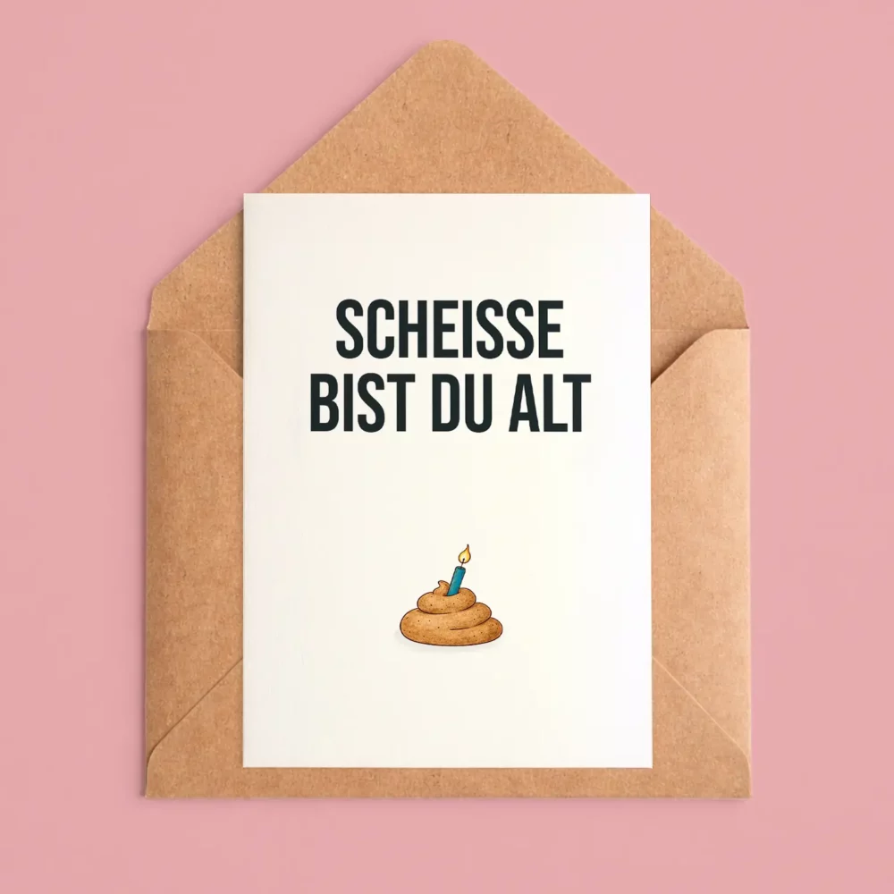 Postkarte „SCHEISSE BIST DU ALT” | Candle Guy