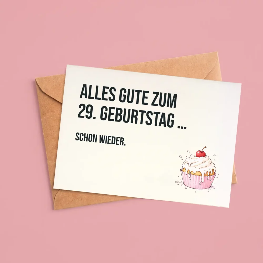 Postkarte „ALLES GUTE ZUM 29 GEBURTSTAG SCHON WIEDER” | Candle Guy