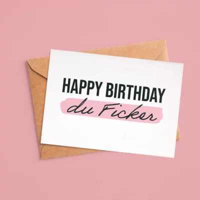 Postkarte „HAPPY BIRTHDAY DU FICKER” | Candle Guy
