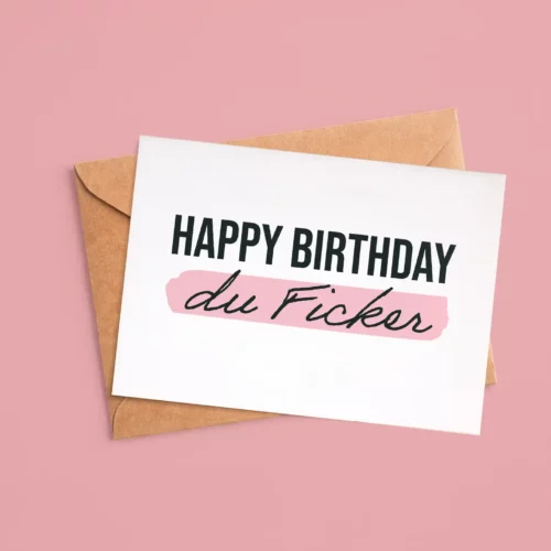 Postkarte „HAPPY BIRTHDAY DU FICKER” | Candle Guy