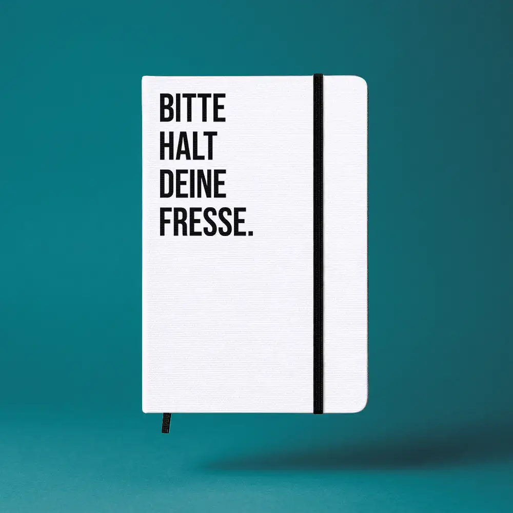 Notizbuch „BITTE HALT DEINE FRESSE” – A5 Hardcover | Candle Guy