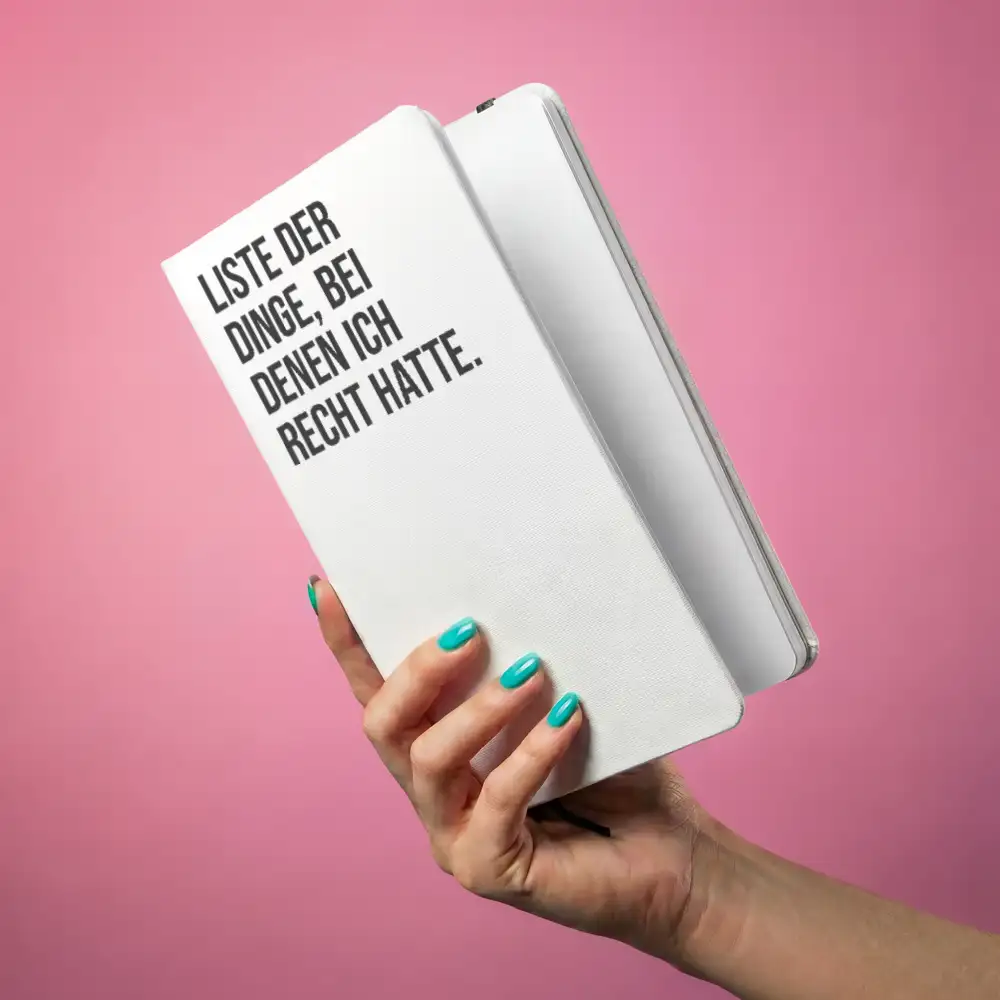 Notizbuch „LISTE DINGE BEI DENEN ICH RECHT HATTE” – A5 Hardcover | Candle Guy
