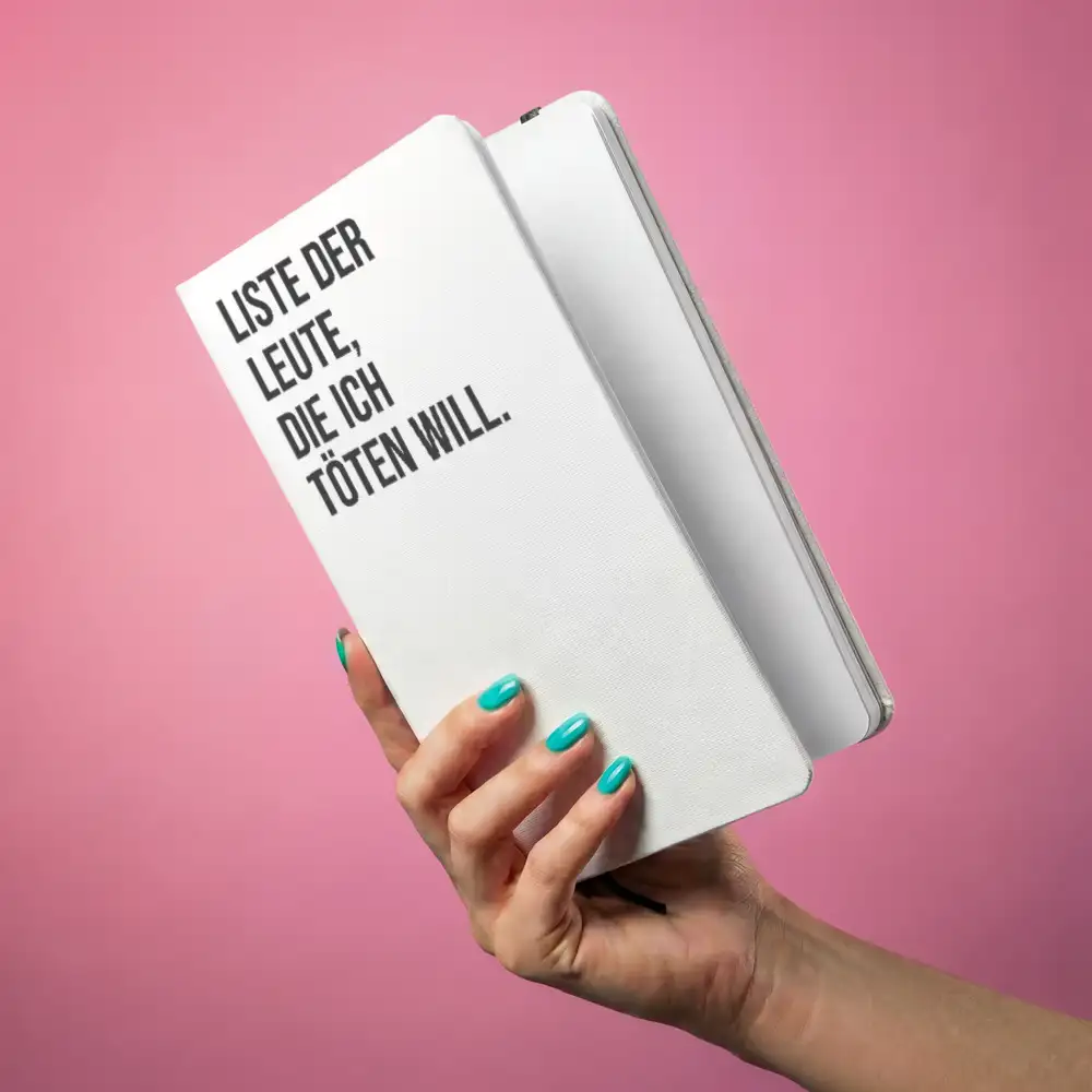 Notizbuch „LISTE LEUTE DIE ICH TOETEN WILL” – A5 Hardcover | Candle Guy