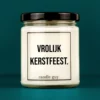 candle guy Spruch Kerze: Vrolijk Kerstfeest. – minimalistisch im Design, stark in der Aussage