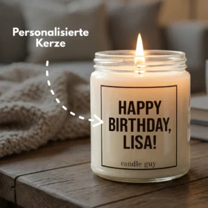Personalisierte Kerze „[DEIN TEXT]“ – individuelles Geschenk