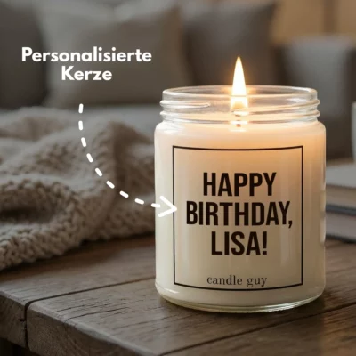 Personalisierte Kerze „[DEIN TEXT]“ – individuelles Geschenk